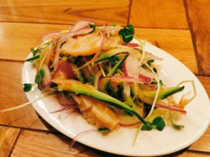 「ビストロ Meat Man」のホタテと香味野菜の梅水晶の写真
