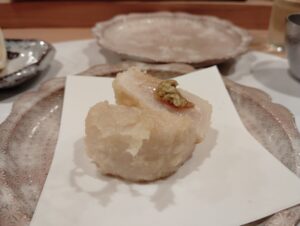 天麩羅がとうOMGのホタテの天ぷら