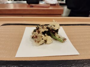 天麩羅がとうOMGのブロッコリーの天ぷら