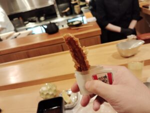 天麩羅がとうOMGのレンコンの天ぷら