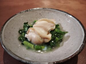 駒場東大前のさざれの蛤と菜の花の飯蒸し