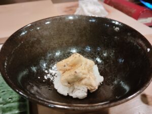「鮨 波づき」のあん肝キャラメリーゼ