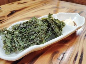 八丈島「梁山泊」の岩のり焼き