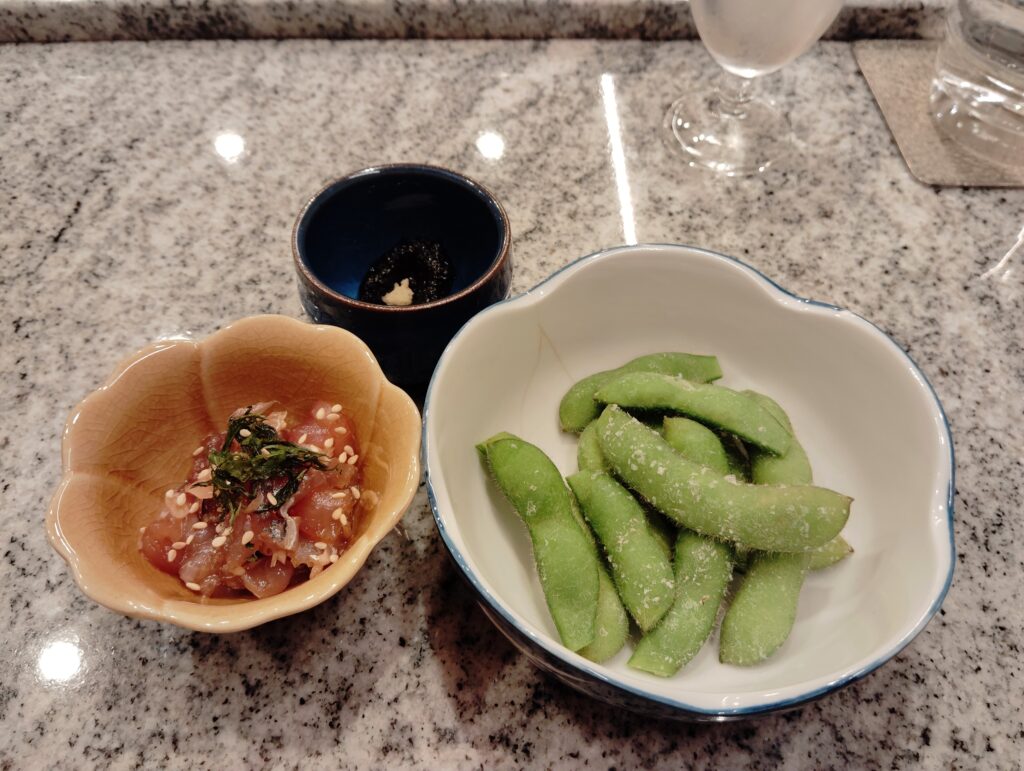 「東麻布 鮨 新進気鋭」の前菜